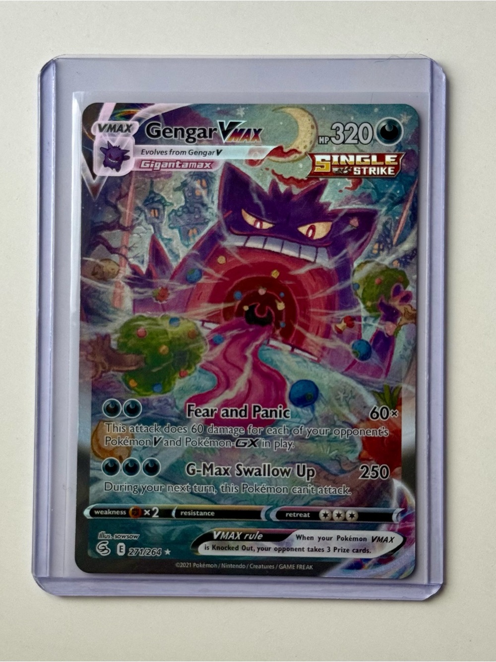 Pokemon TCG Sword&Shield 271/264 Gengar Vmax Alt Art Fan Art Custom Card